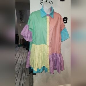 Bohemian Traders Pastel Patchwork Dress